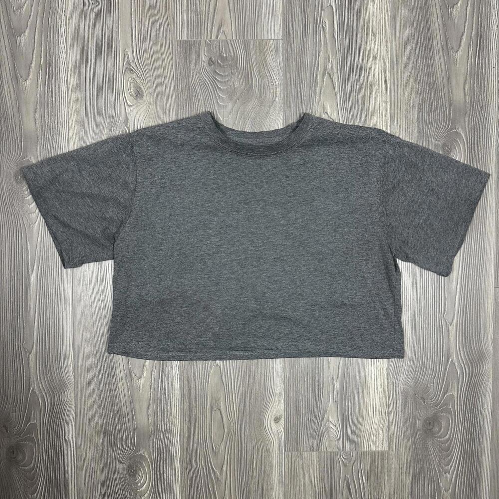 Gray Women's Casual‎ Crop T-Shirt